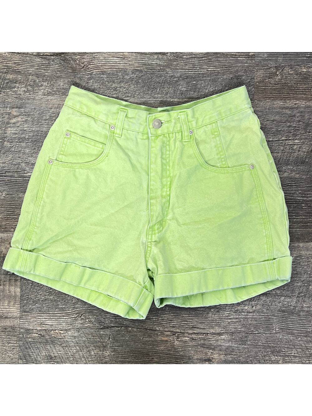 Country Seat lime green denim jean shorts size 6 B161